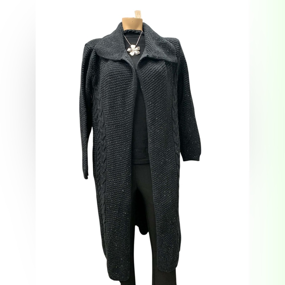 Style & Co. Black Long Cardigan Sweater Size M